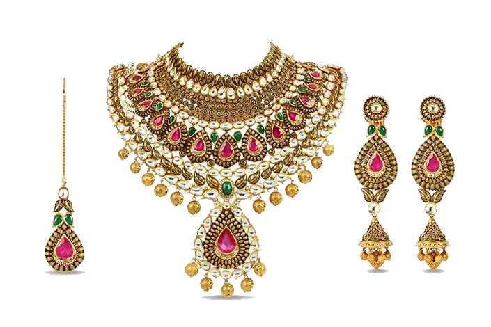 Exquisite Traditional Jewelry Set with Gems