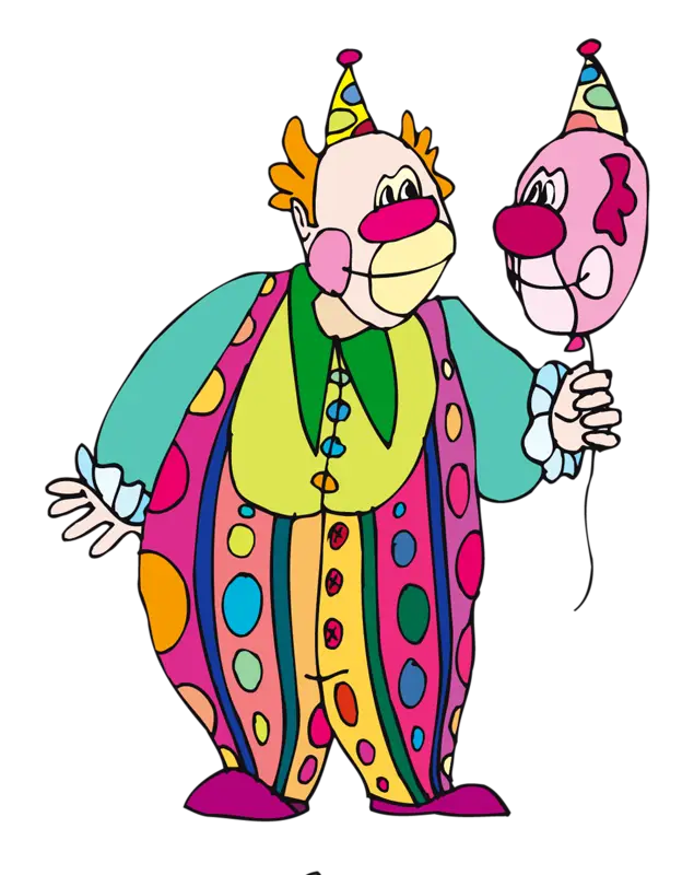 Colorful Clown with Balloon