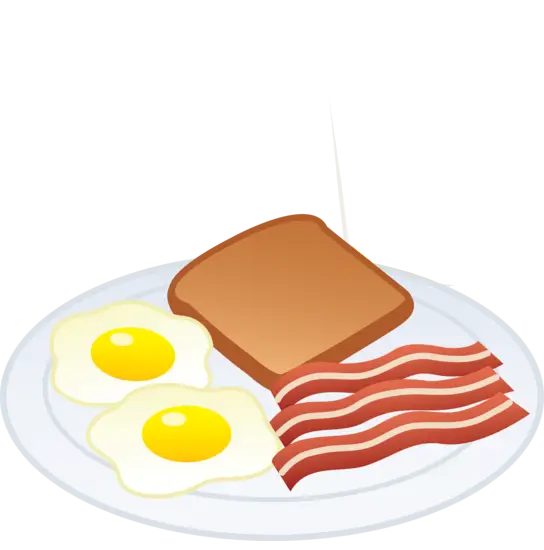 Classic Breakfast Plate with Eggs, Bacon, and Toast