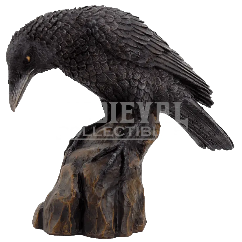 Black Ornate Raven Statue