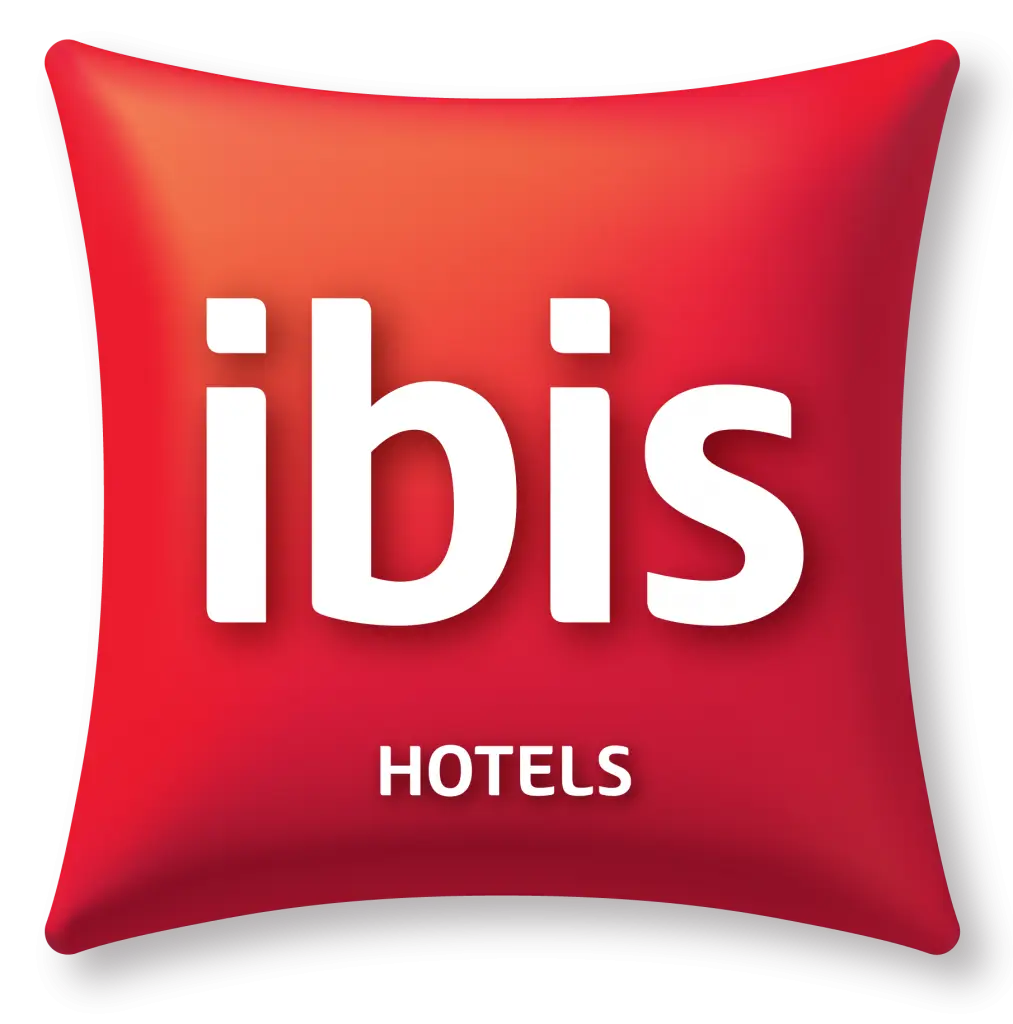 Red and White Ibis Hotels Logo Design