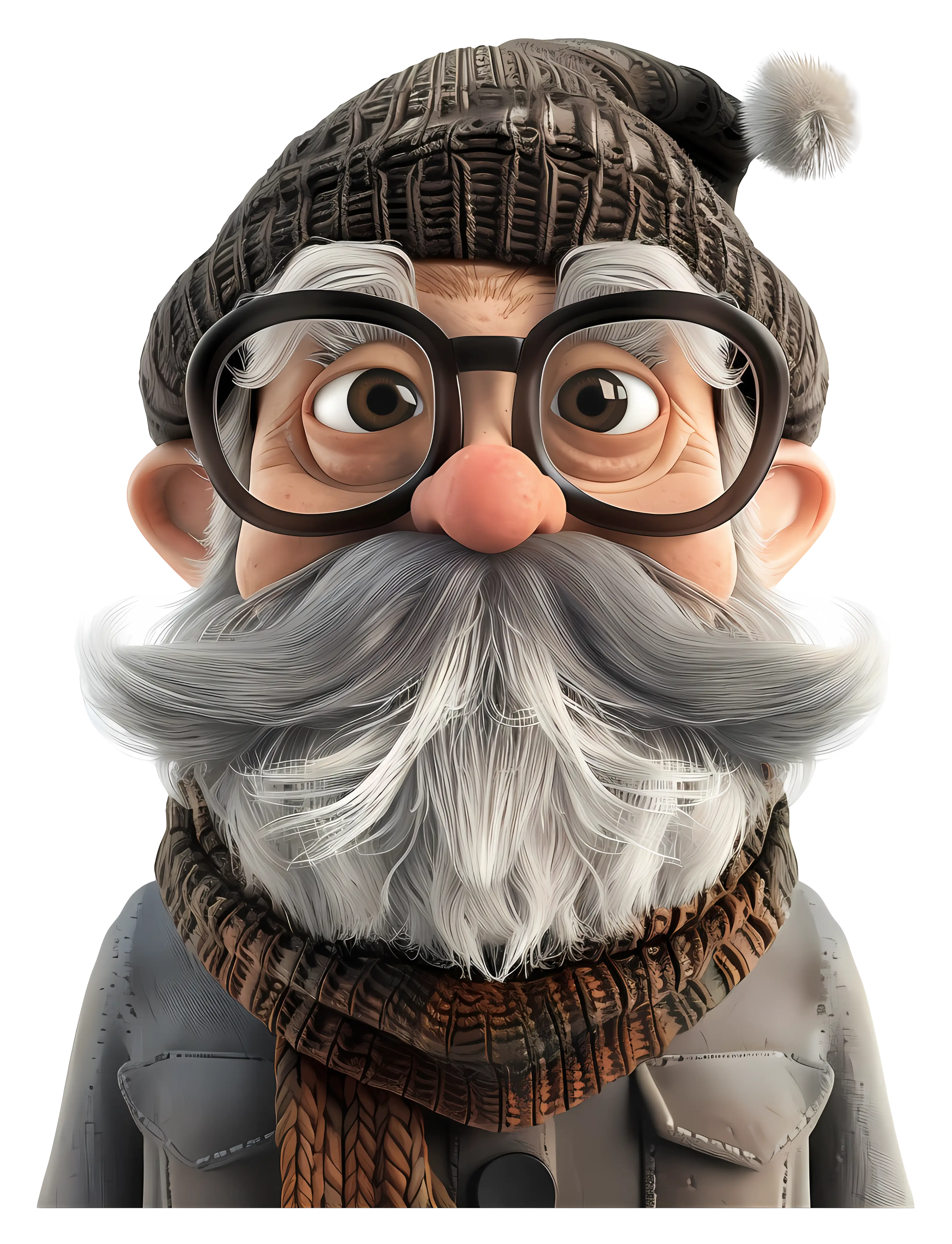 Cartoon Character Illustration of an Elderly Man