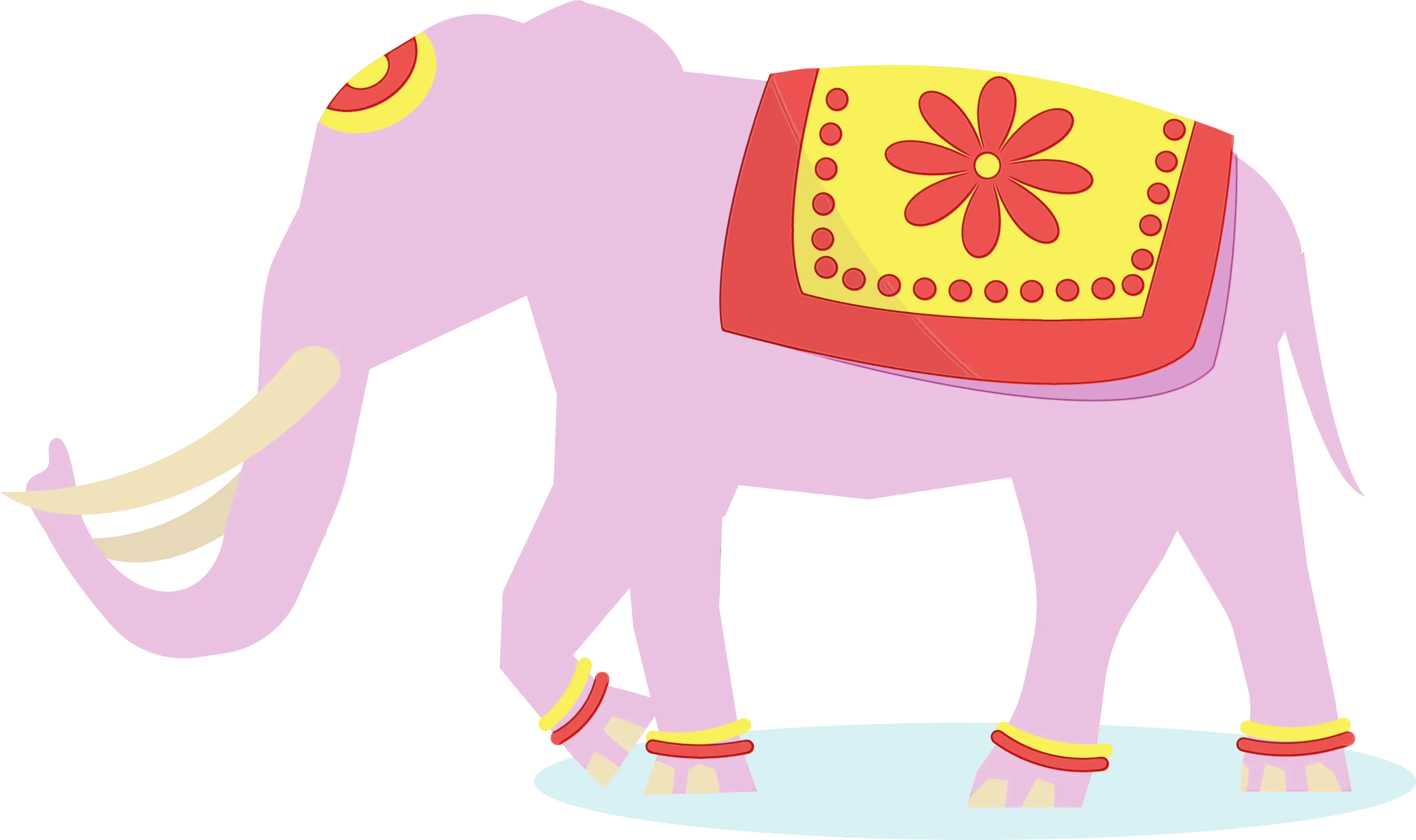 Decorative Pink Elephant Illustration