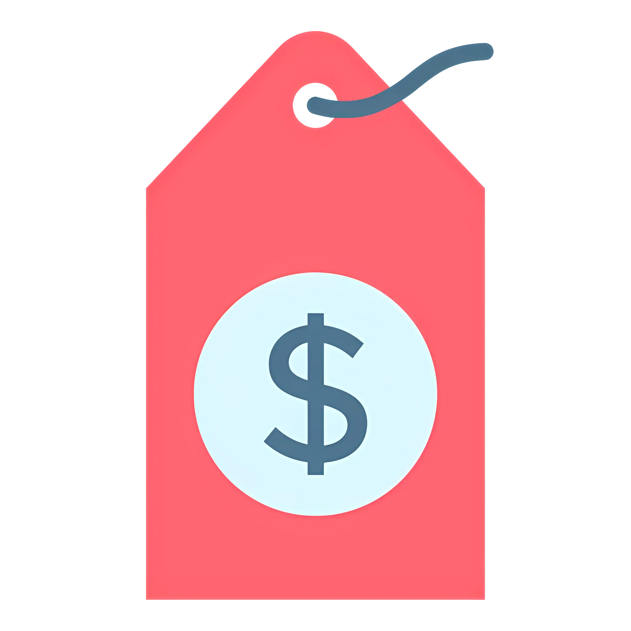 Red Price Tag with Dollar Sign