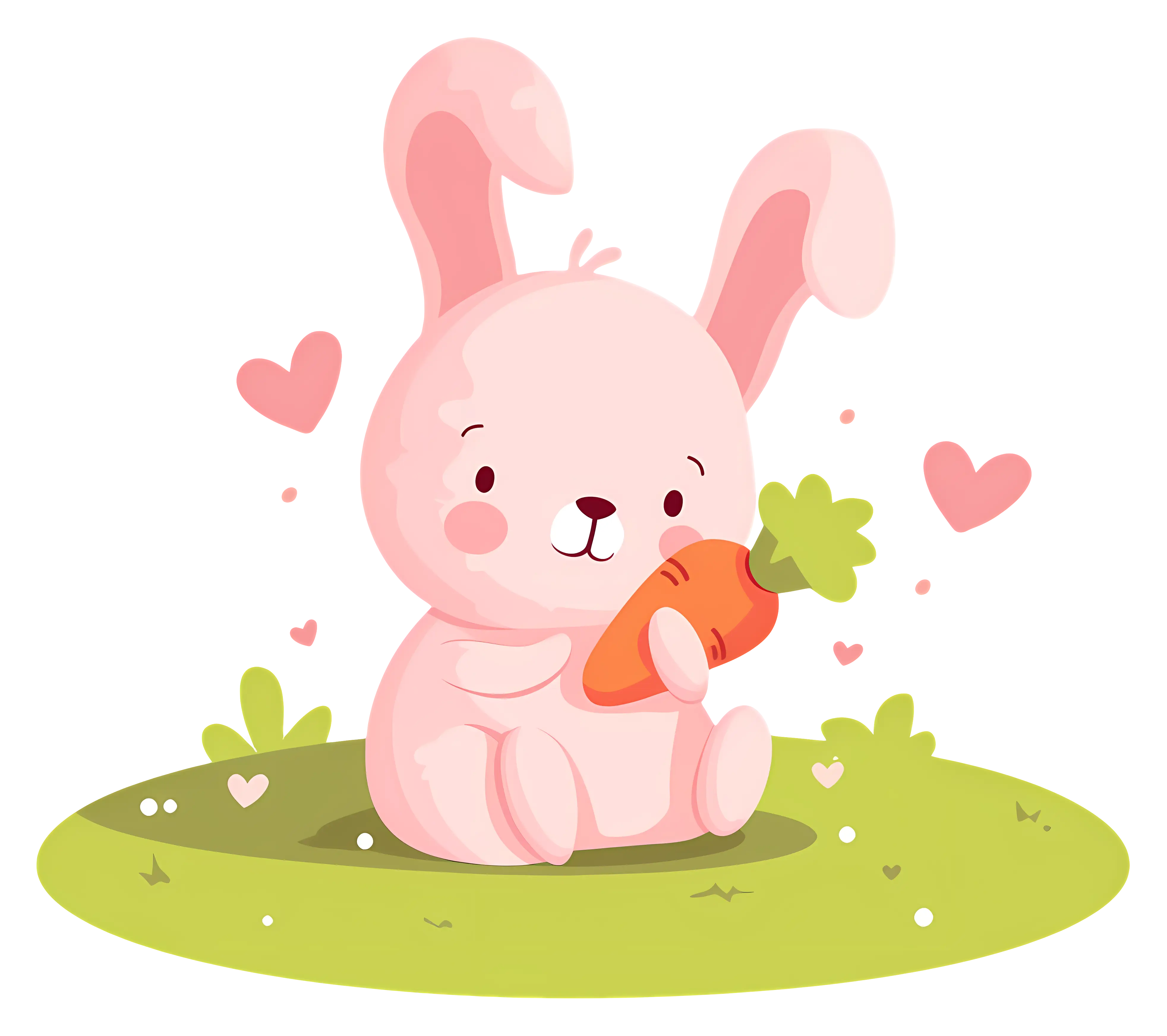 Pink Bunny with Carrot