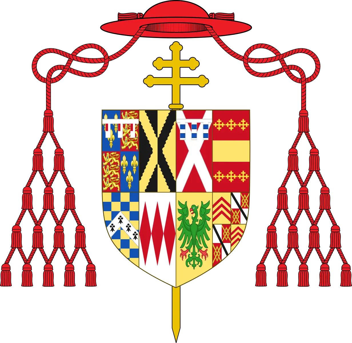 Heraldic Coat of Arms with Red Hat and Cross