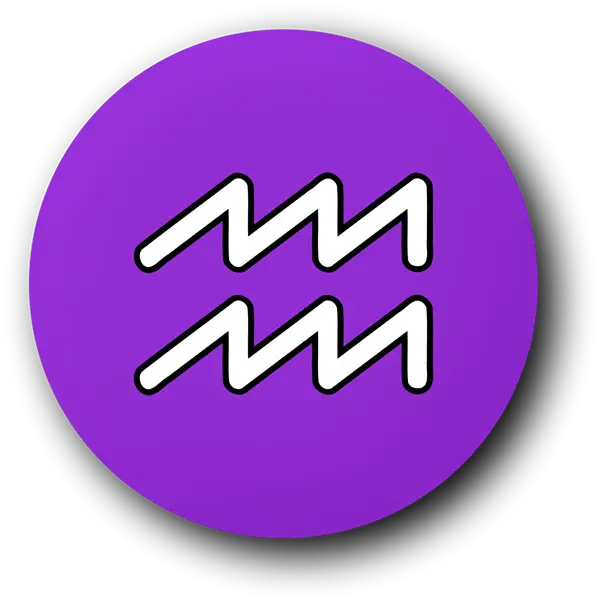 Purple Aquarius Symbol for Zodiac Sign