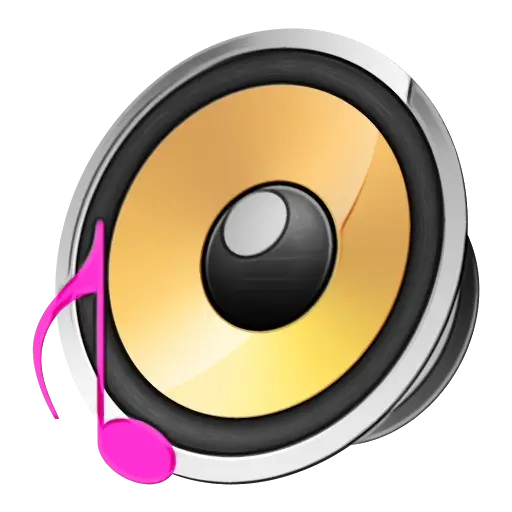 Speaker with Pink Music Note Illustration
