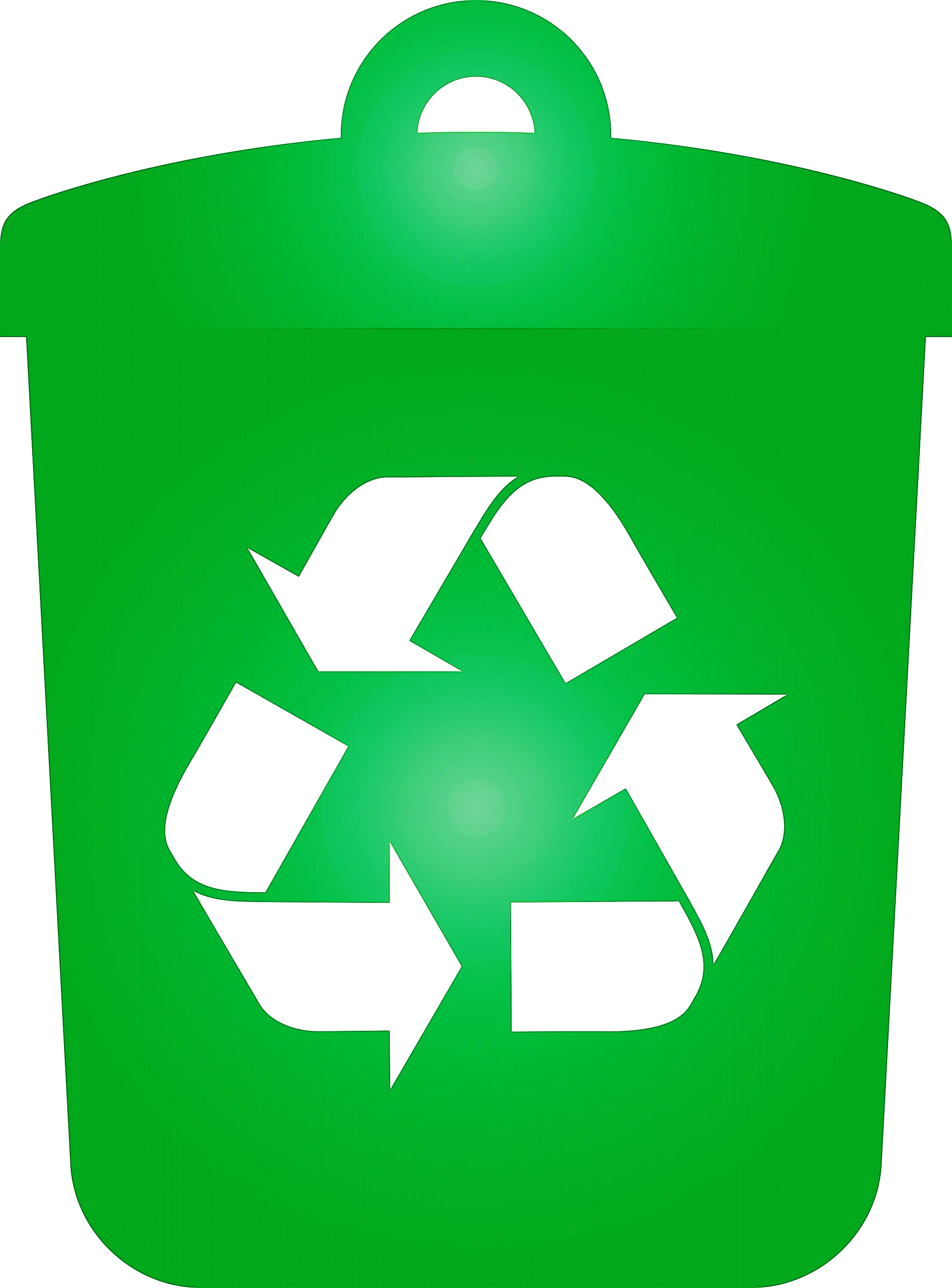 Green Recycle Bin Icon for Sustainability Design