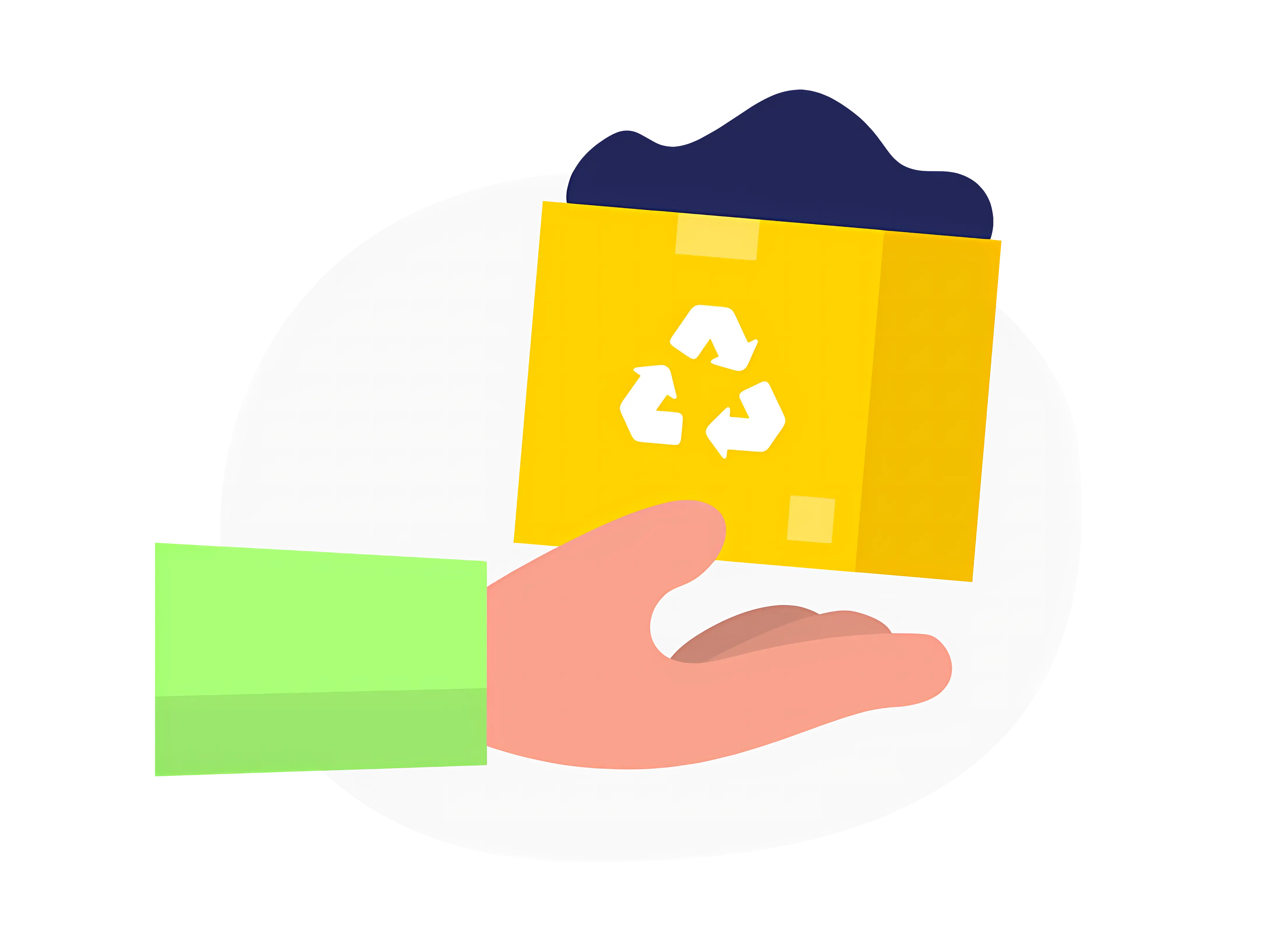 Hand Holding Recycling Bin
