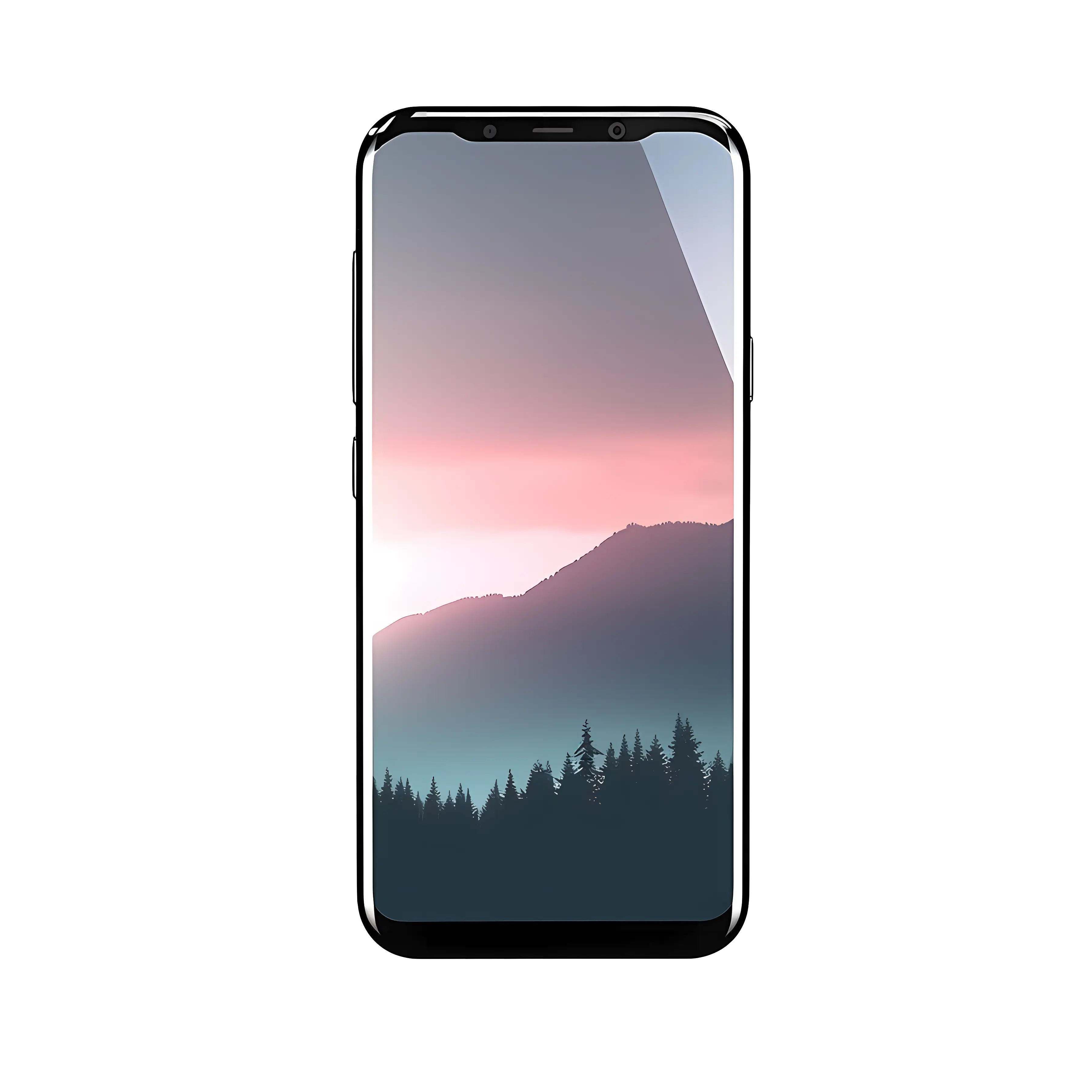 Smartphone with Scenic Landscape Wallpaper