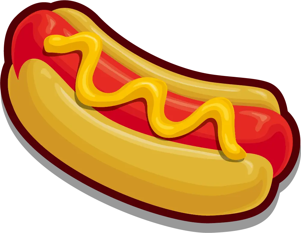 Hot Dog with Mustard Illustration