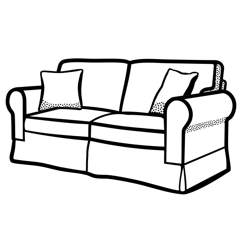 Black and White Sofa Illustration