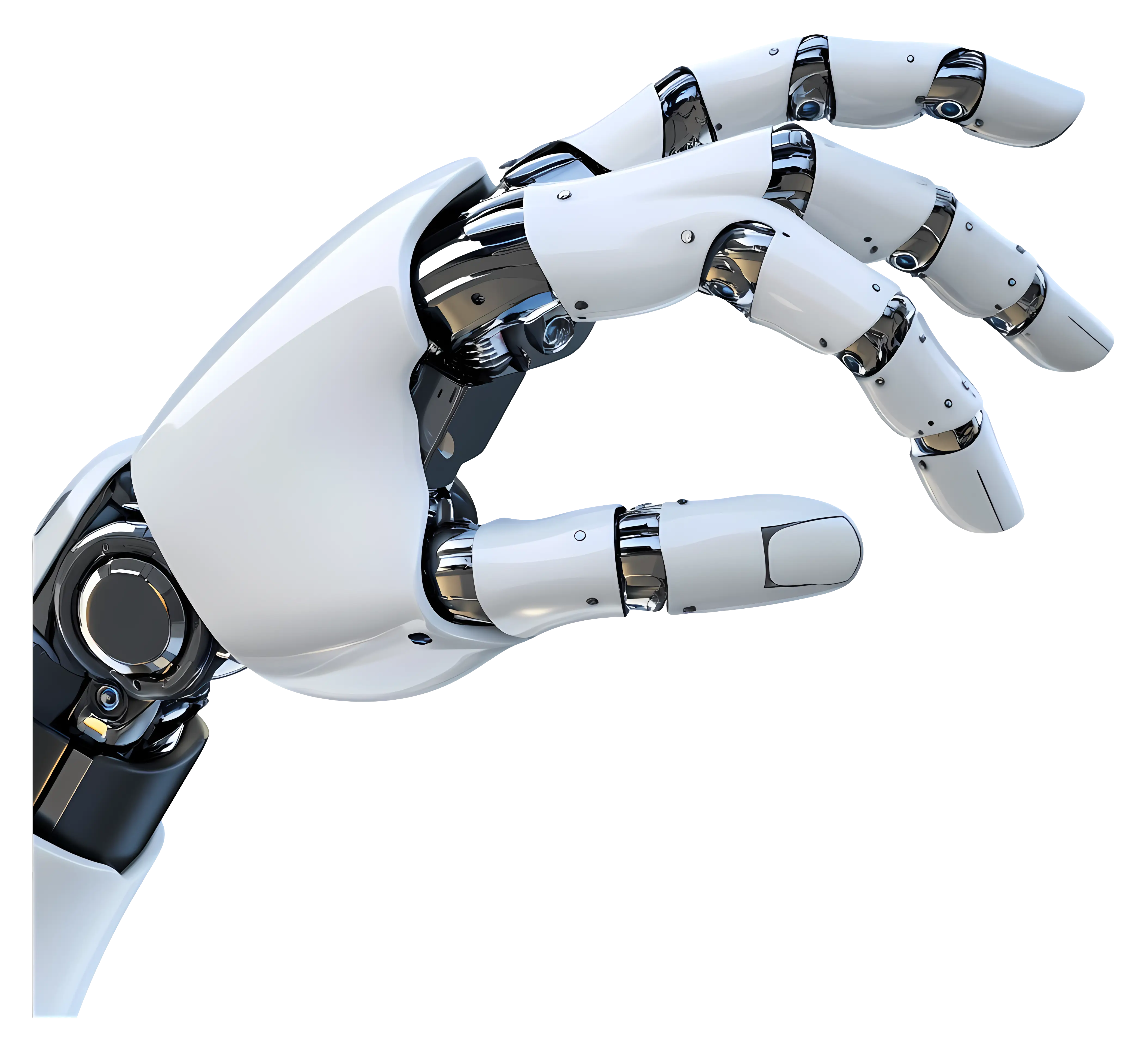 Futuristic Robot Hand in White
