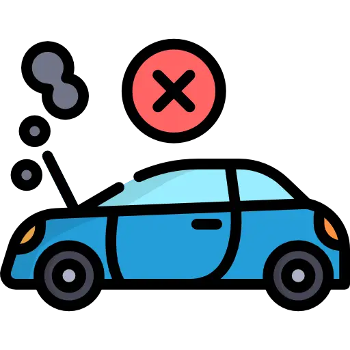 Broken Car with Smoke