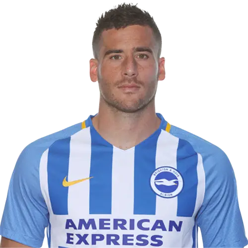 Soccer Player in Blue Jersey with Sports Logo