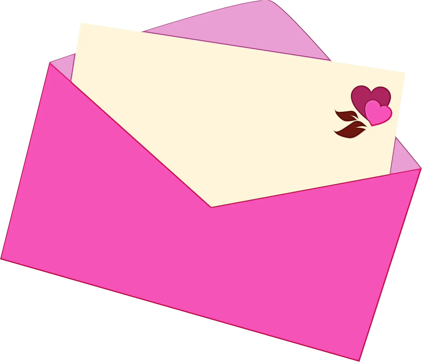 Pink Envelope with Letter and Heart Design