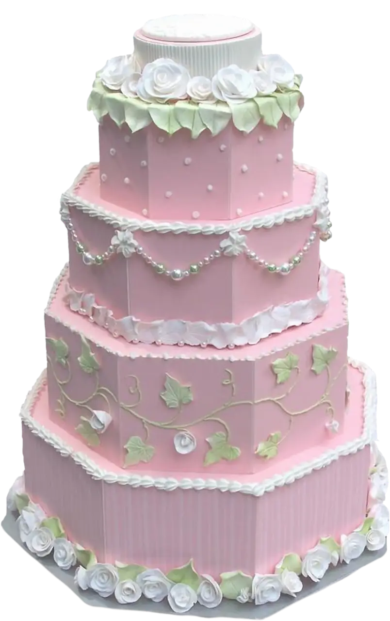 Beautiful Pink Tiered Wedding Cake