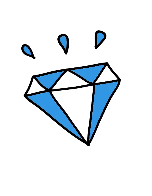 Blue Diamond Doodle Illustration