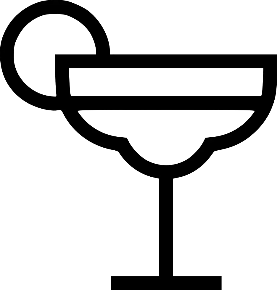 Minimalist Cocktail Glass Icon with Garnish
