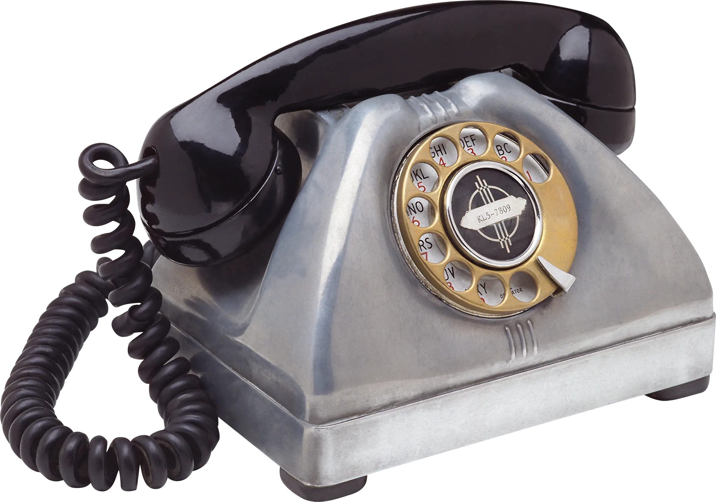 Vintage Rotary Telephone with Black Handset