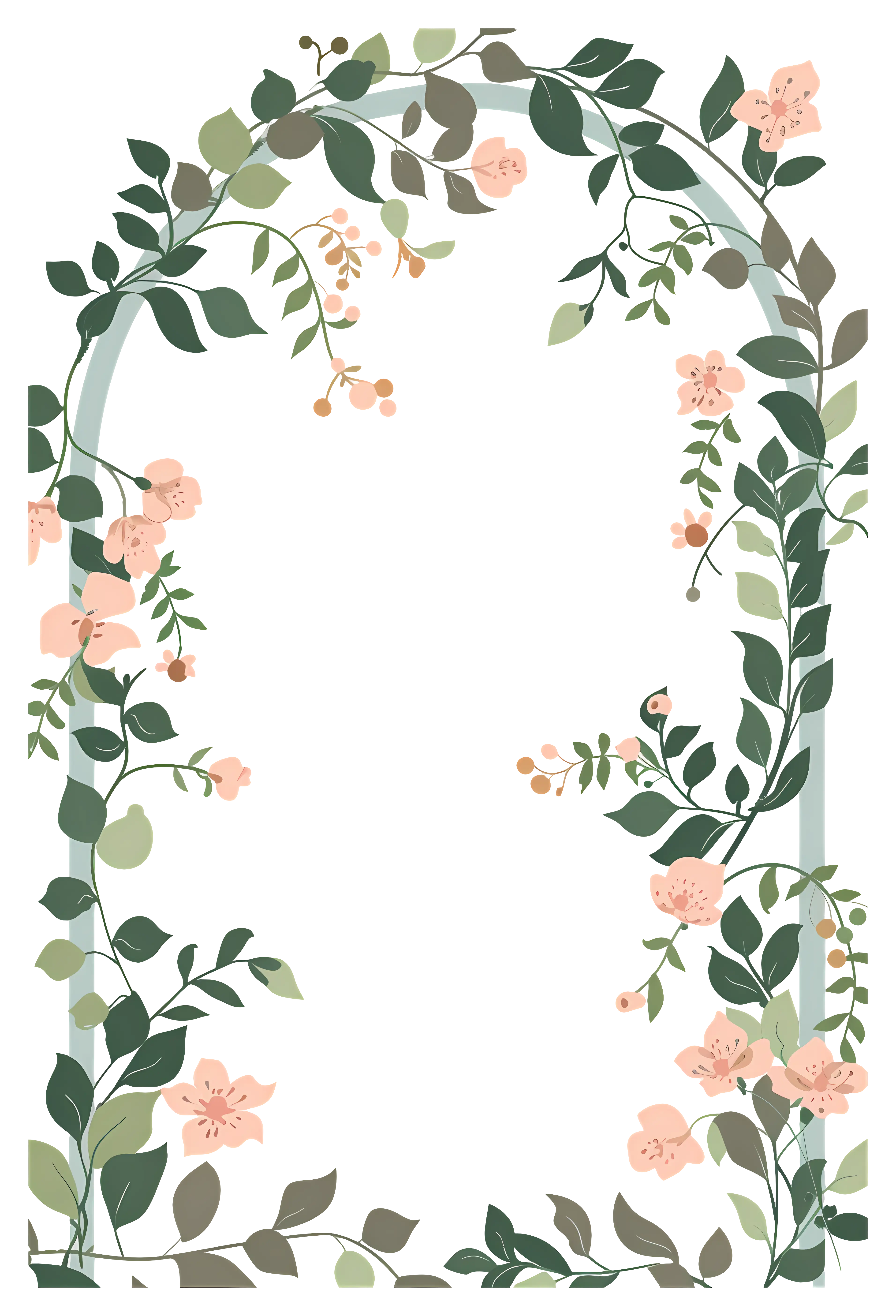 Floral Border with Arch Design
