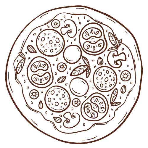 Doodle Style Pizza Illustration