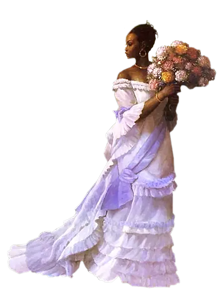 Elegant Woman Holding Flowers