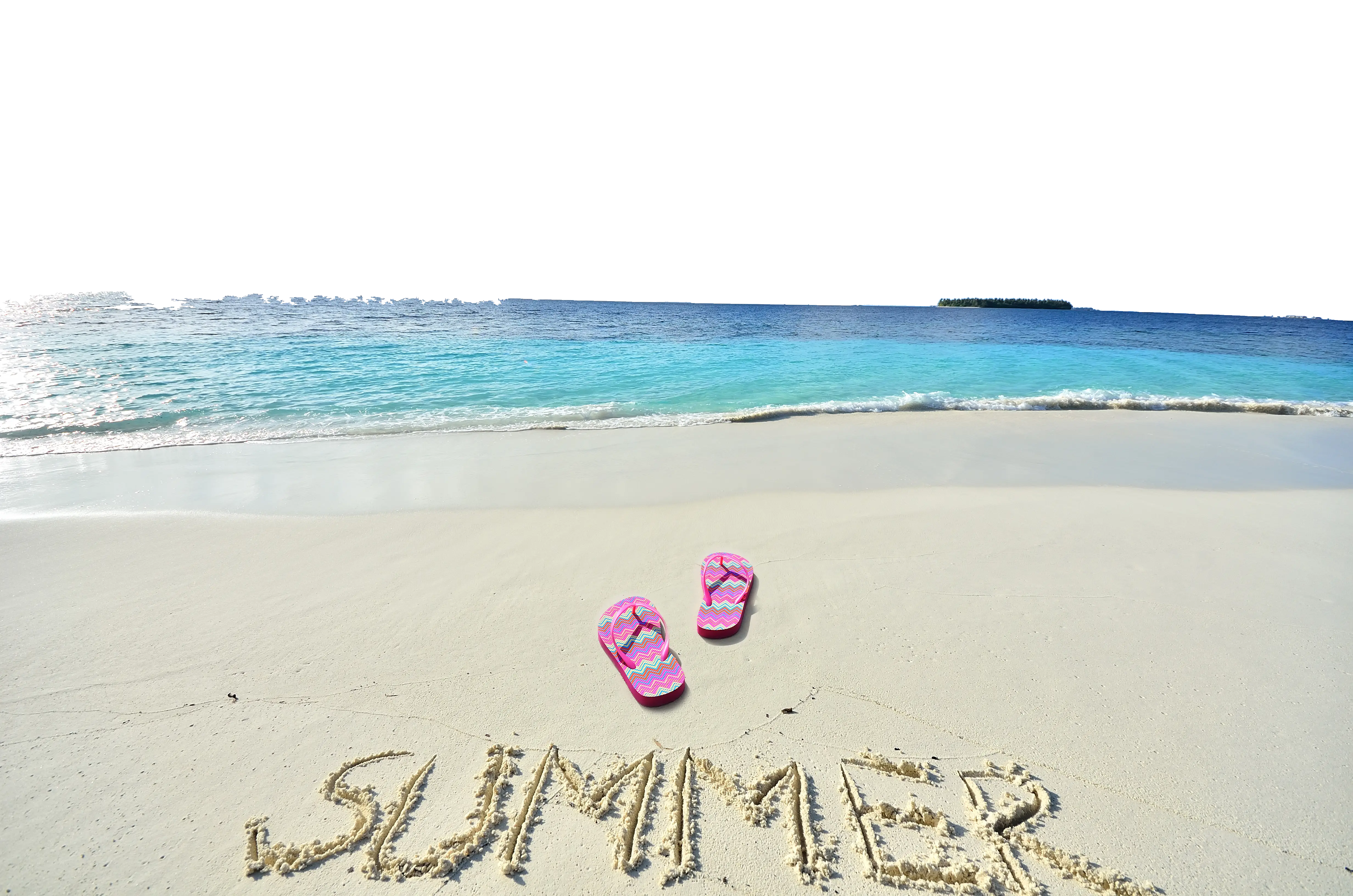 Summer Beach Scene with Flip-Flops