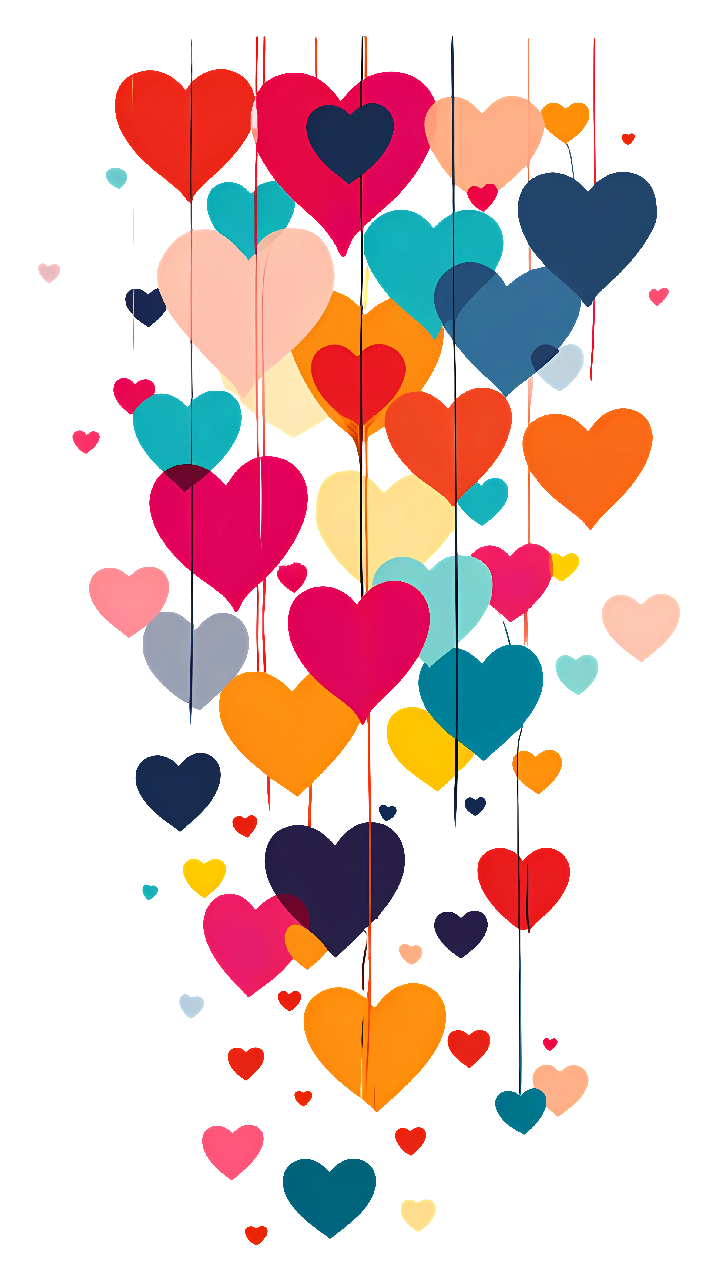 Hanging Colorful Hearts Decoration