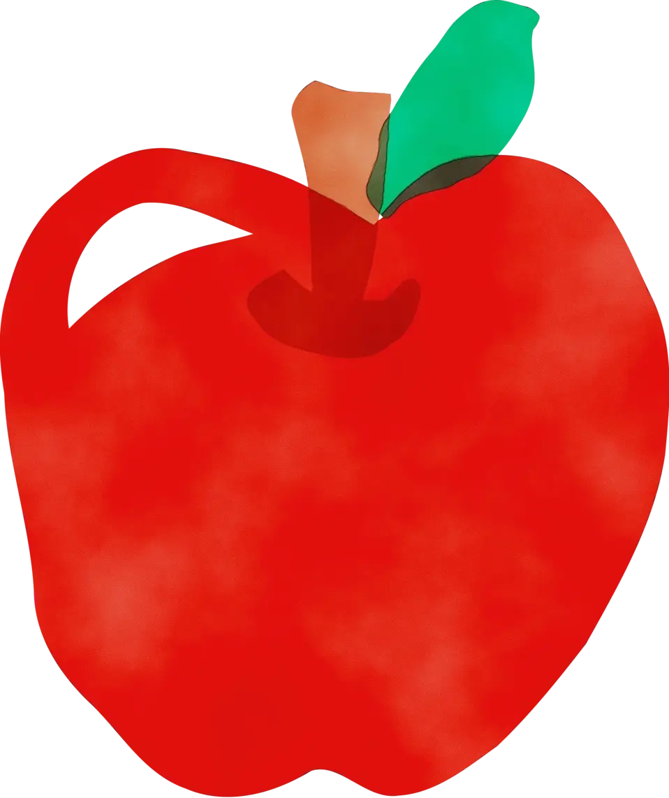 Illustration of a Vibrant Red Apple