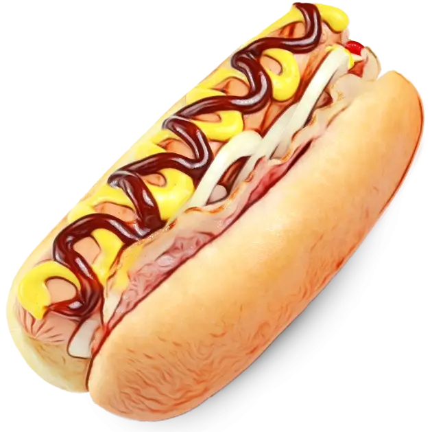 Hot Dog with Colorful Sauces