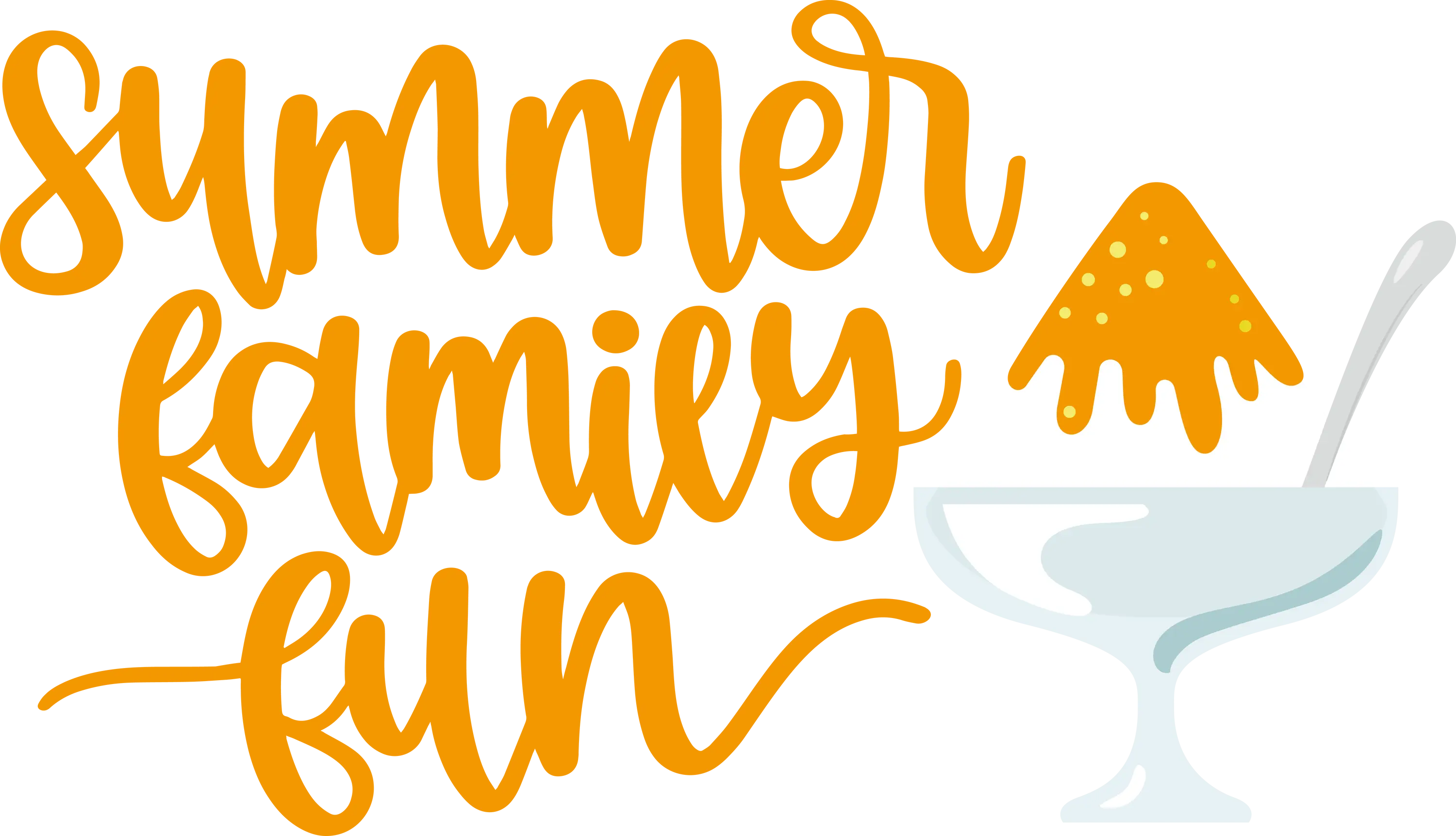 Summer Family Fun with Dessert Illustration