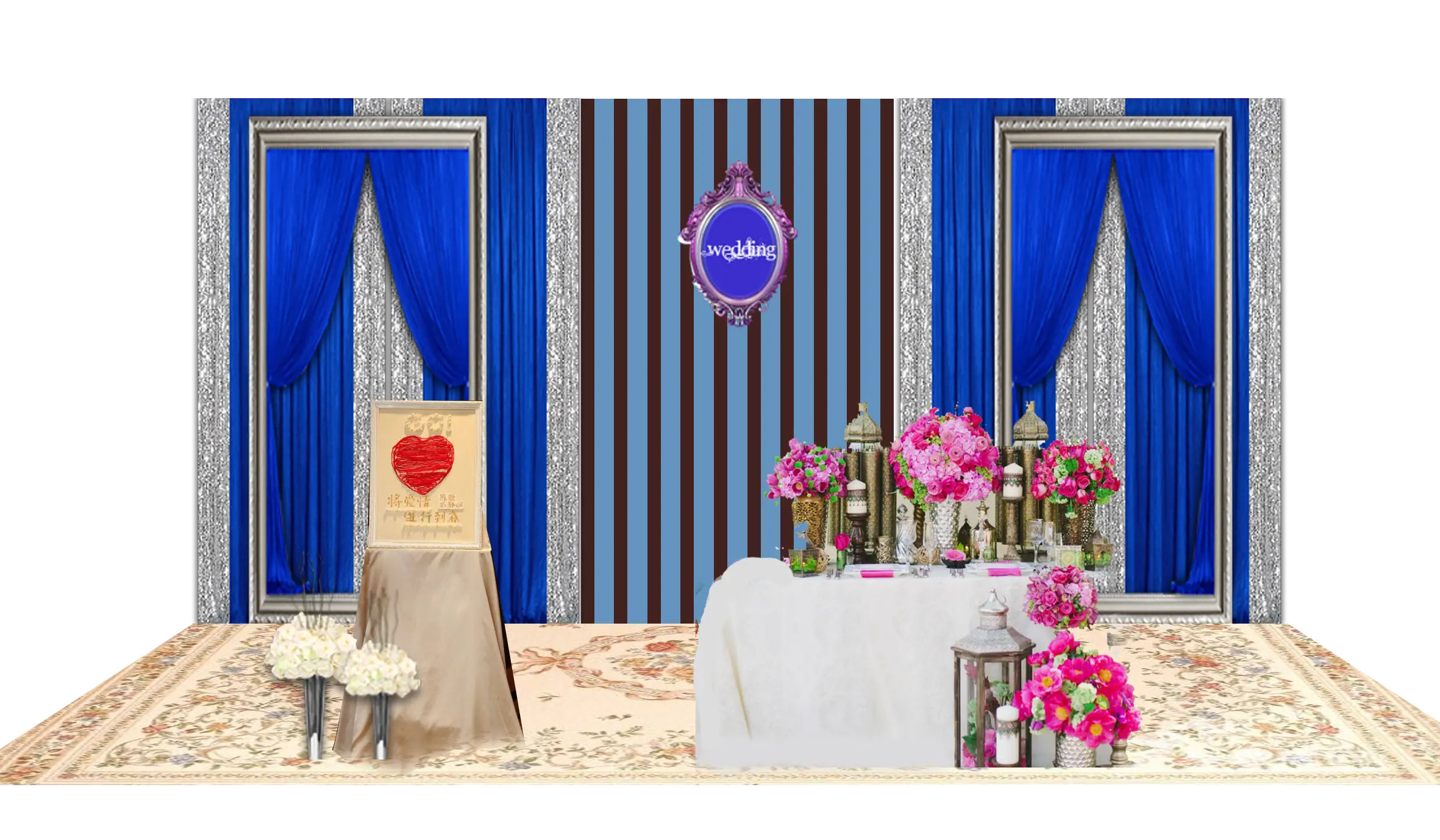 Elegant Wedding Setup with Flowers and Decorations