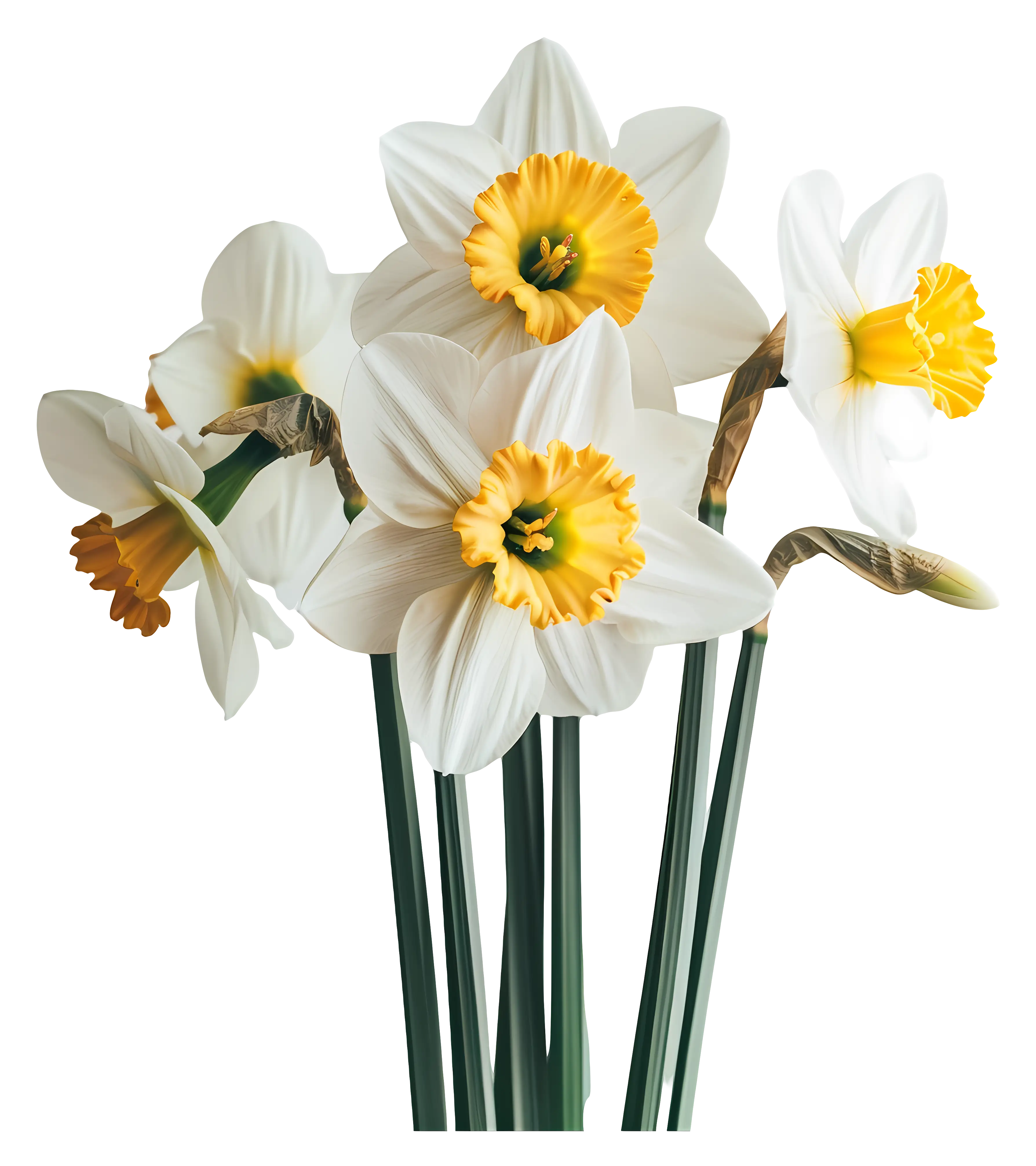 Elegant White Daffodil Flowers in Spring
