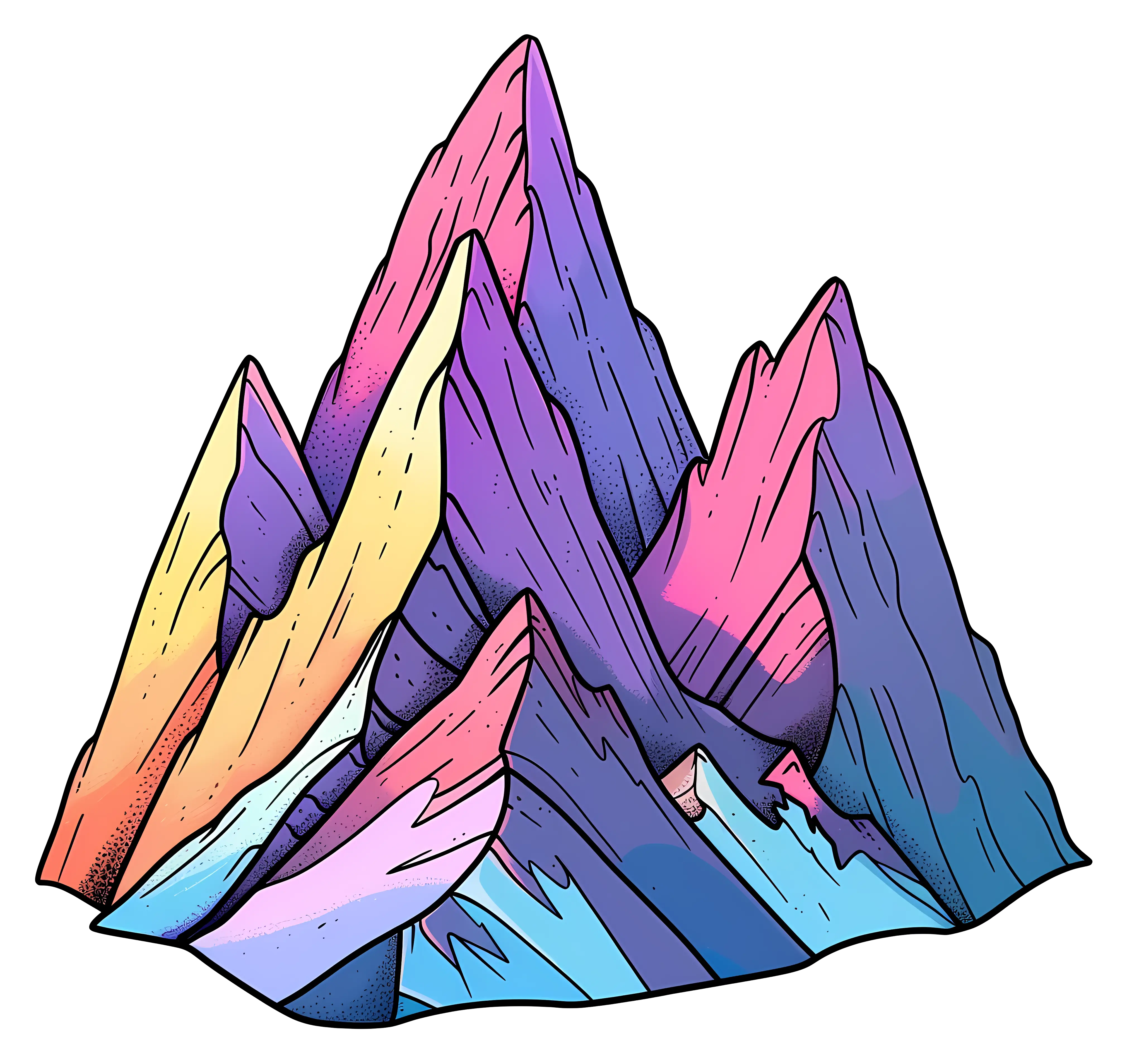 Colorful Abstract Mountain Illustration