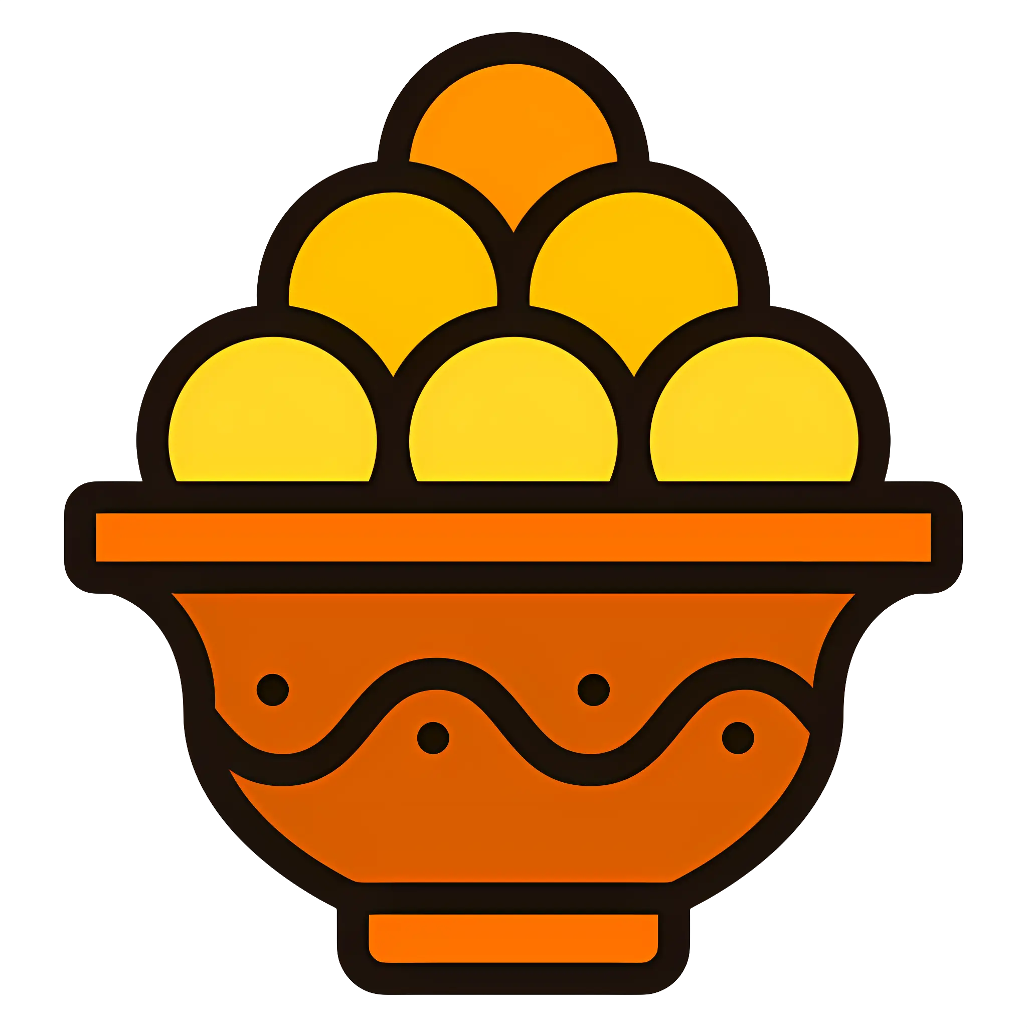 Bowl of Sweets in Cartoon Style