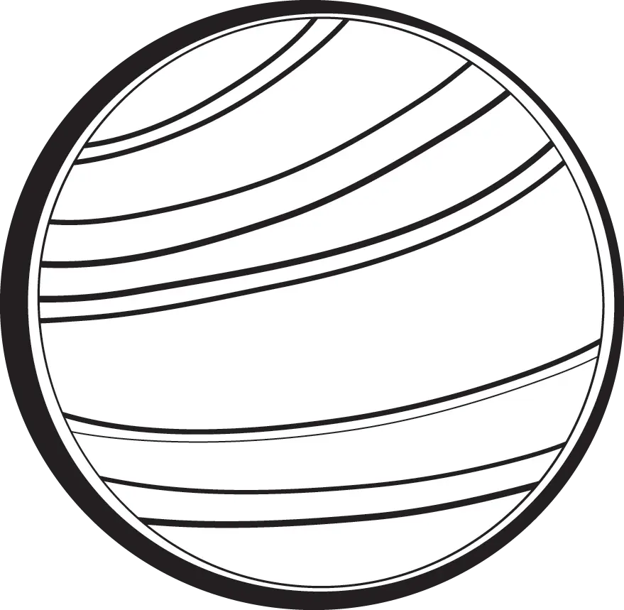 Planet with Lines Drawing