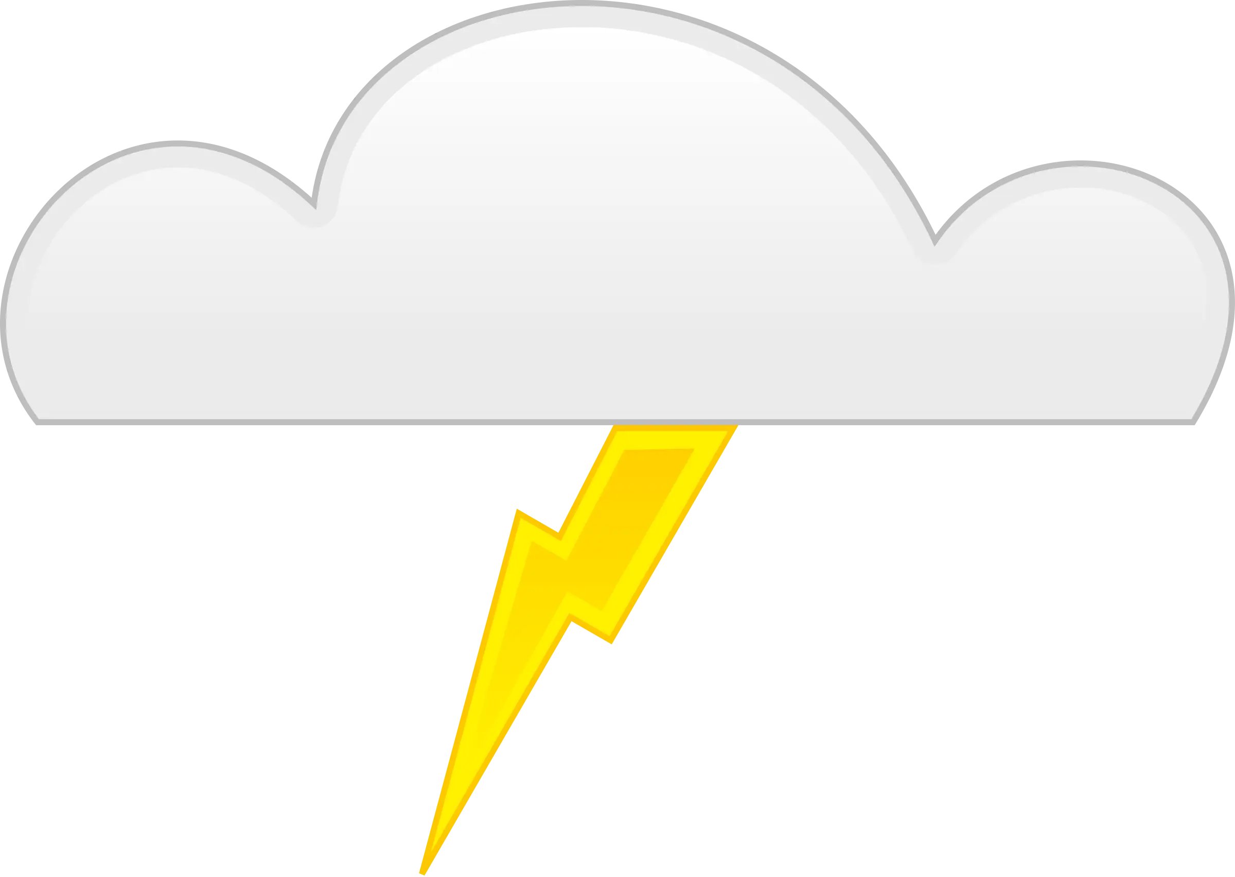 Lightning Bolt Under Cloud