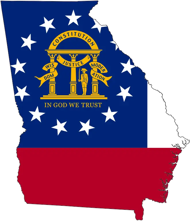 Georgia State Map with Flag