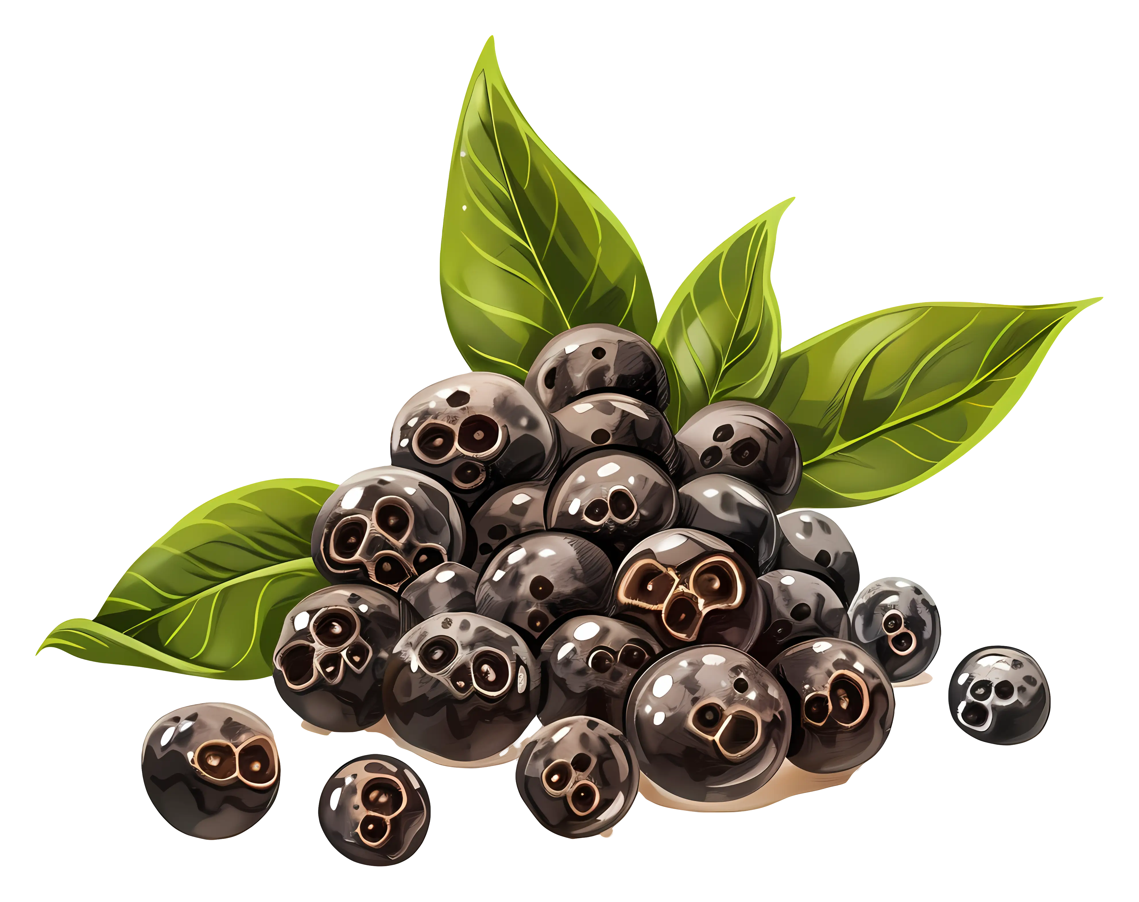 Black Pepper with Leaves