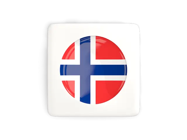 Norwegian Flag Icon with Red and Blue Design
