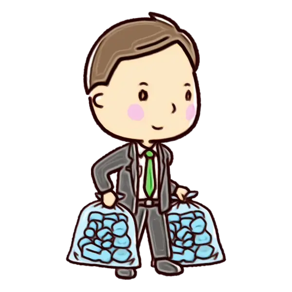 Cartoon Man Carrying Bags