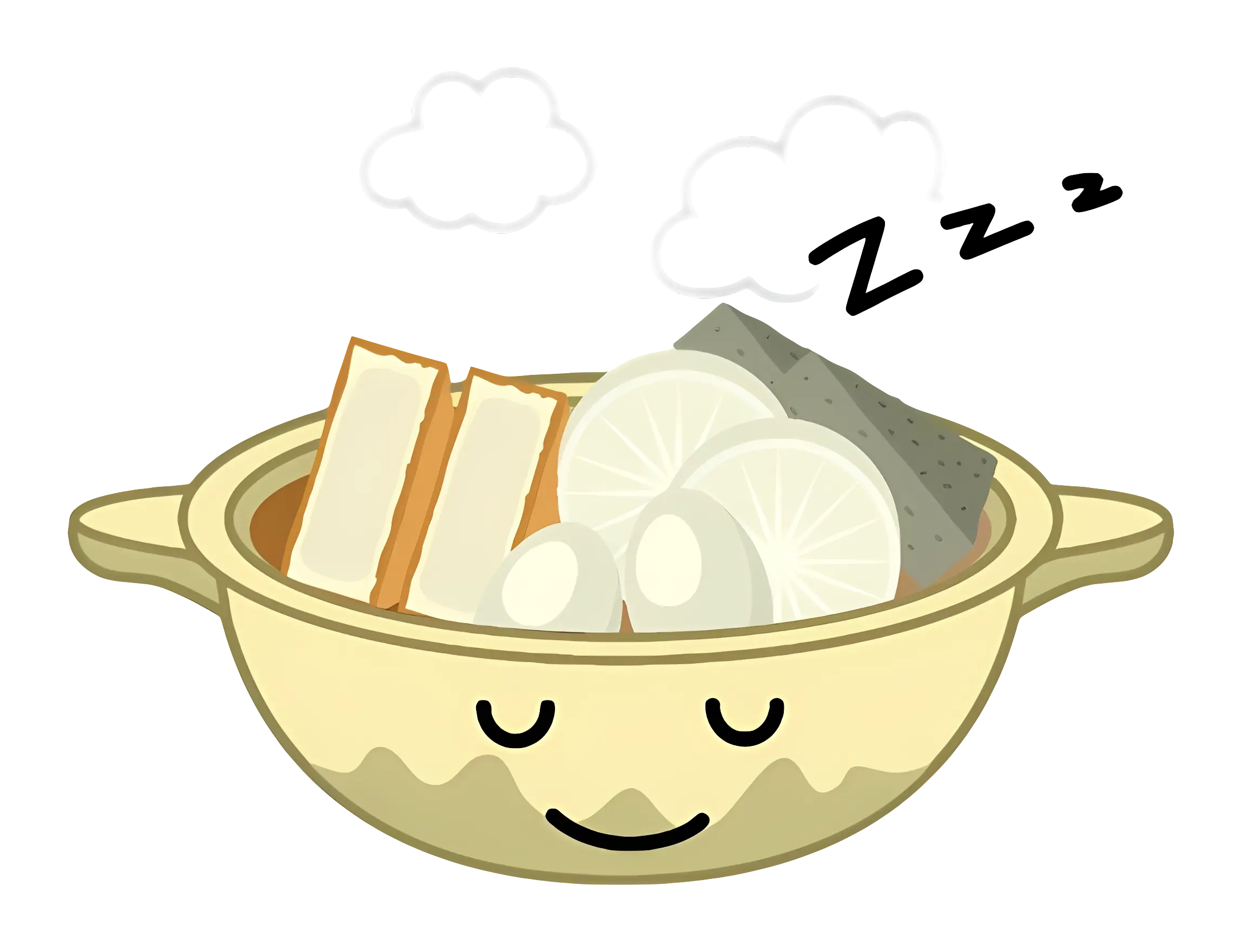 Sleeping Hot Pot Cartoon Illustration