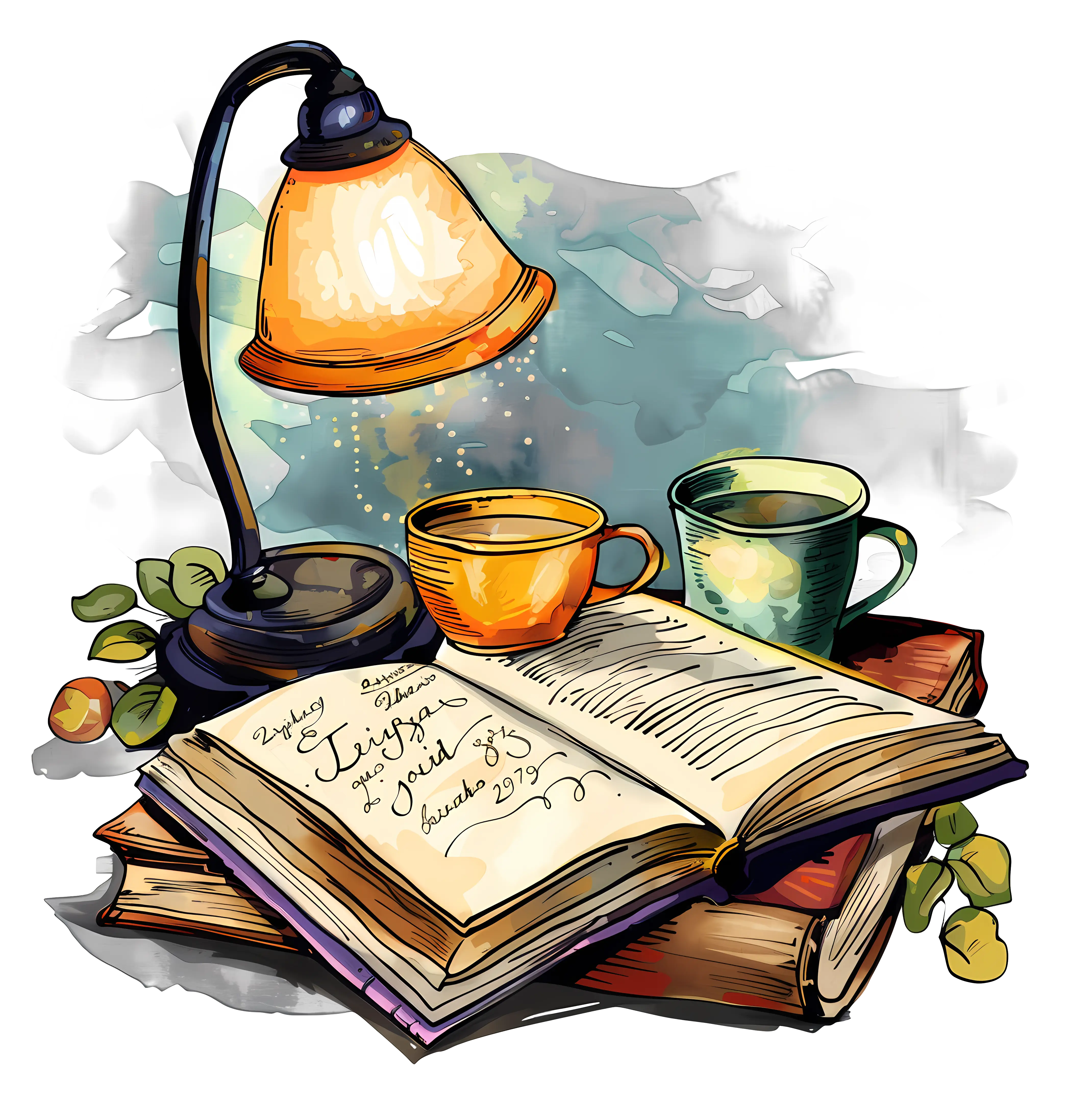 Cozy Reading Corner with Books and Lamp