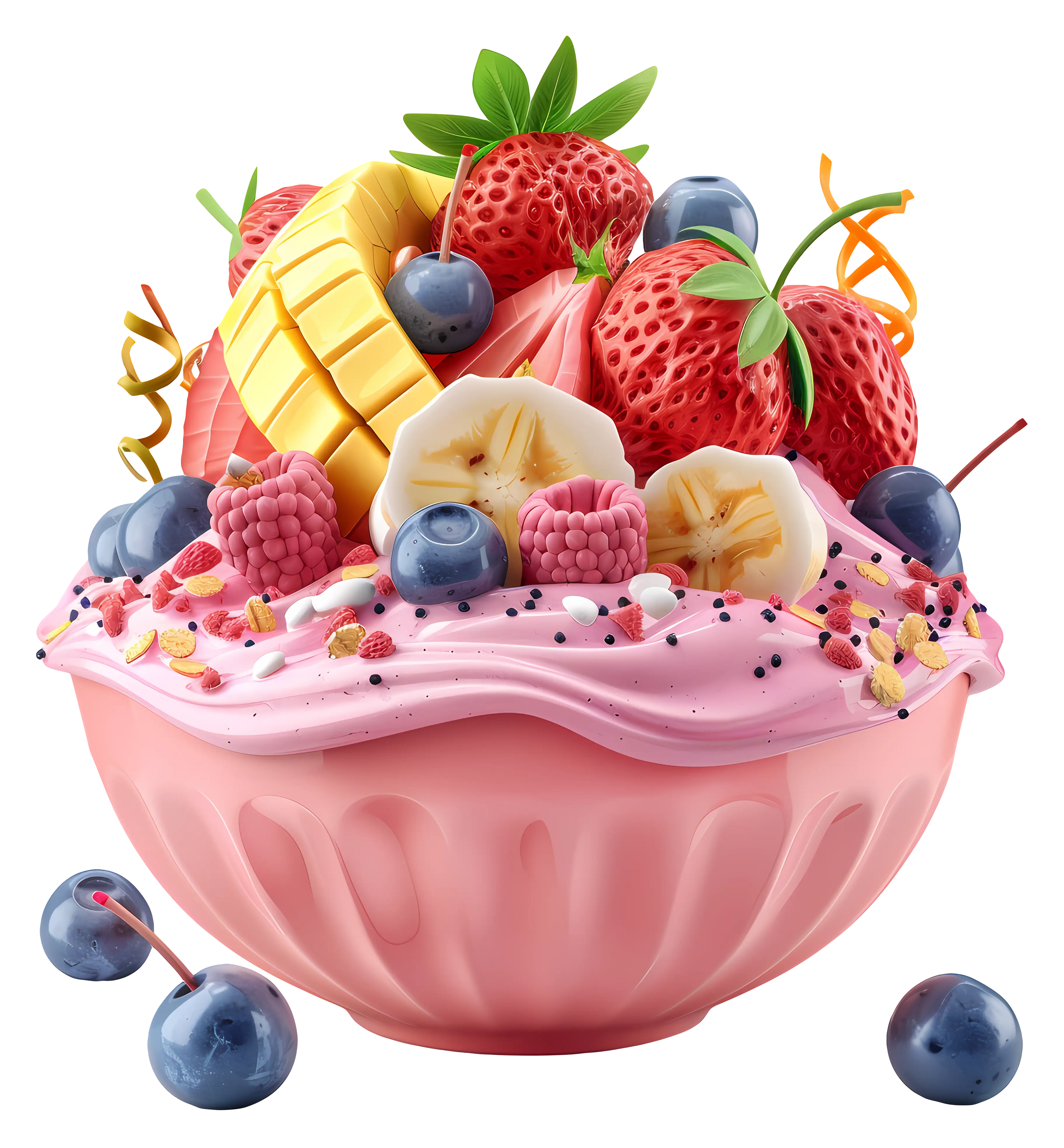 Colorful Fruit Dessert Bowl