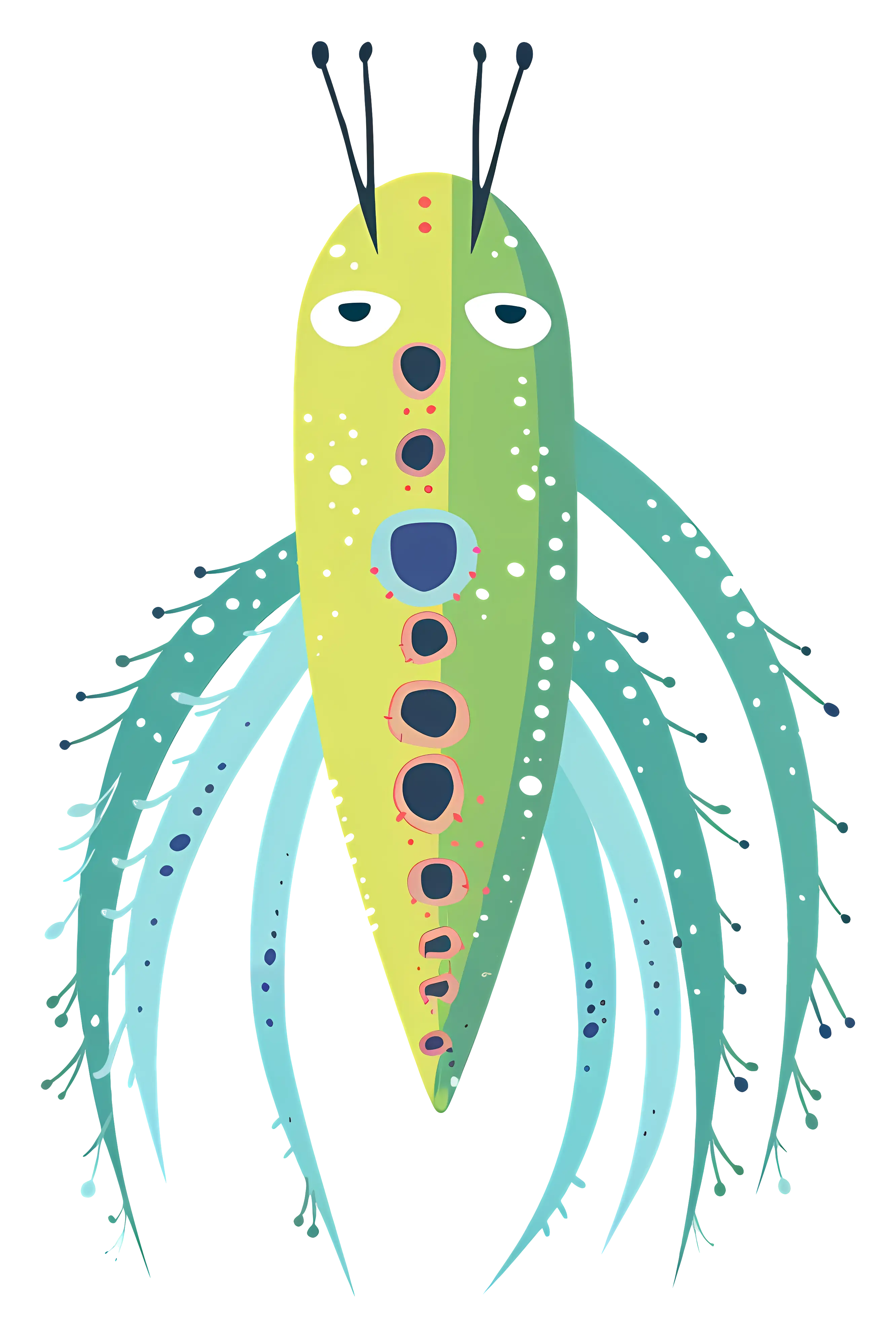 Green Alien with Tentacles