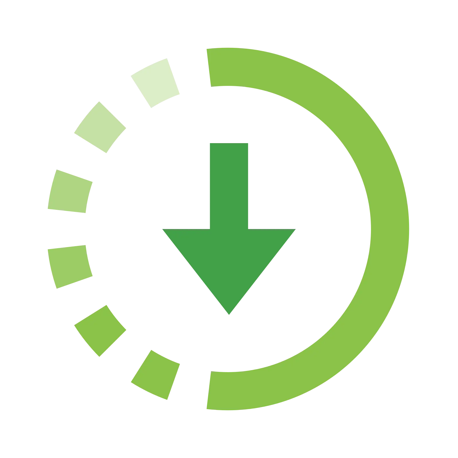 Green Download Icon for File Transfer
