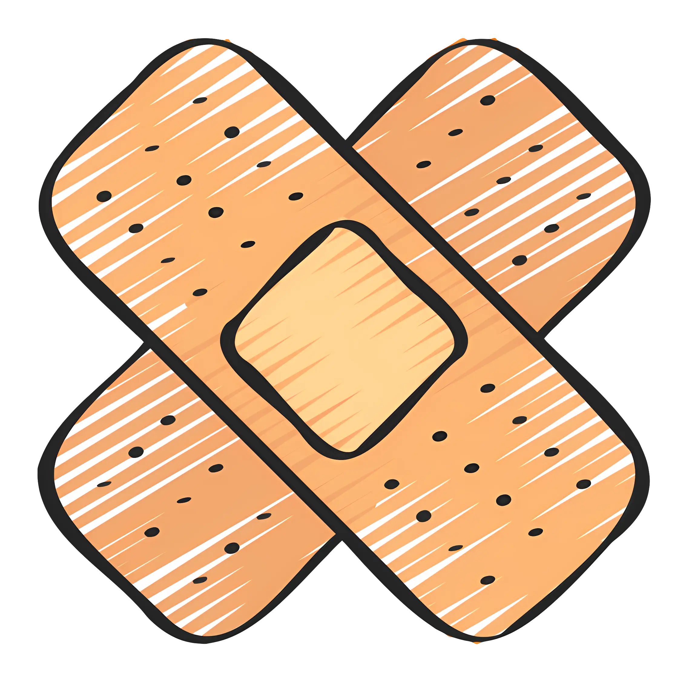 Crossed Bandages for First Aid