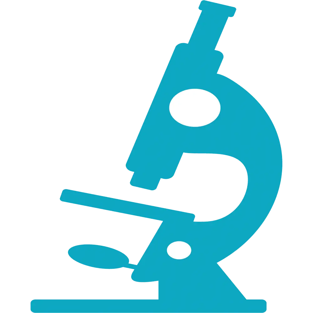 Blue Microscope Silhouette Icon